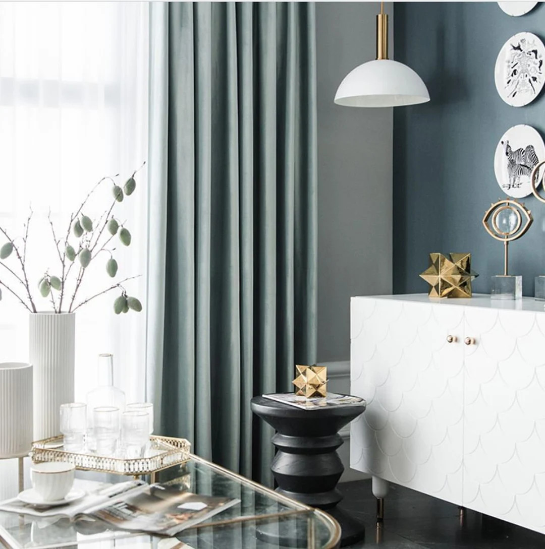 Mystic Lake Velvet Curtains, Bedroom Velvet Curtains, Living Room Velvet Curtains, Custom Curtain... | Etsy (US)