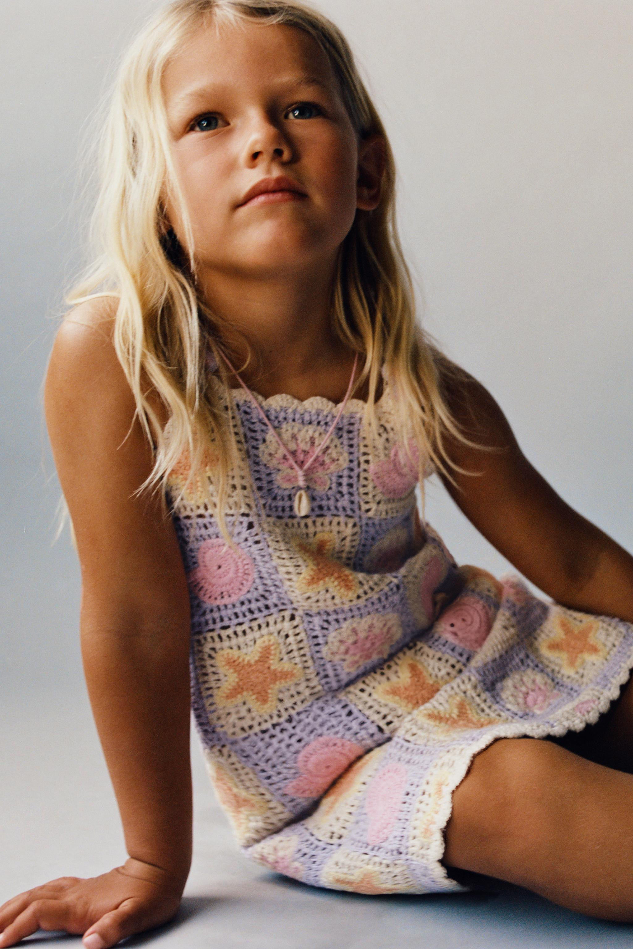CROCHET KNIT DRESS WITH SEA MOTIFS | Zara US