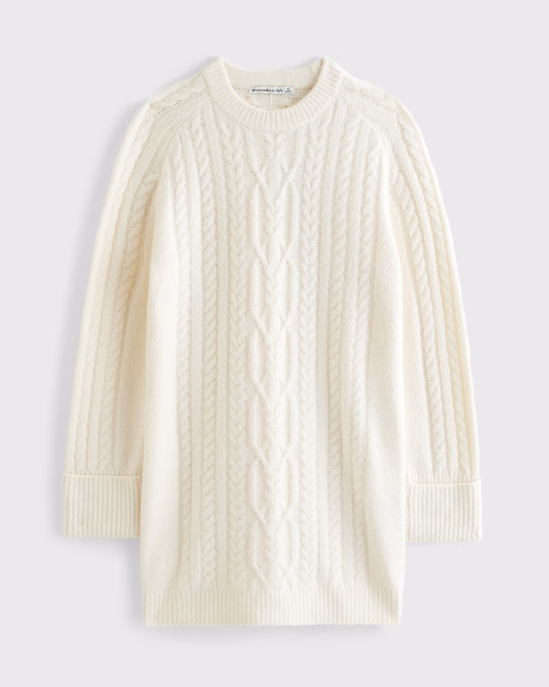 Women's The A&F Madeline Cable Mini Sweater Dress | Women's | Abercrombie.com | Abercrombie & Fitch (UK)
