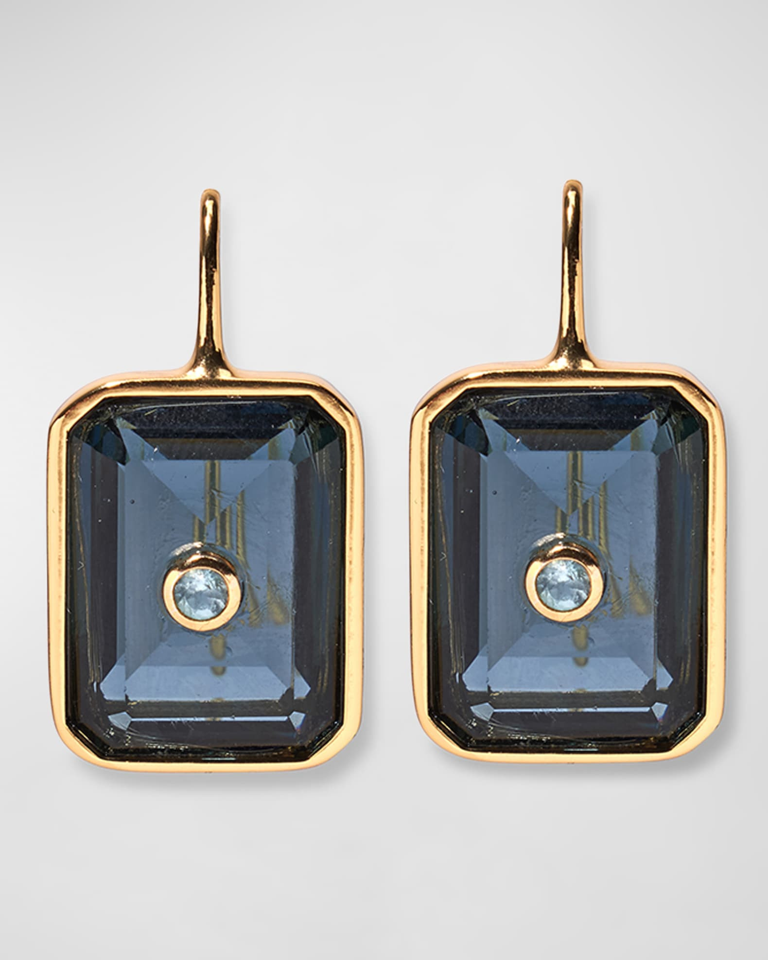 Tile 24K Gold Plated Topaz Drop Earrings in Denim | Neiman Marcus