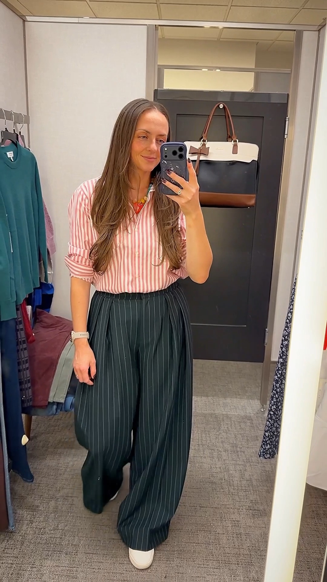Nordstrom find - these wide leg pleated pants are so unique! Love these for work or date night. Instant elevated look!