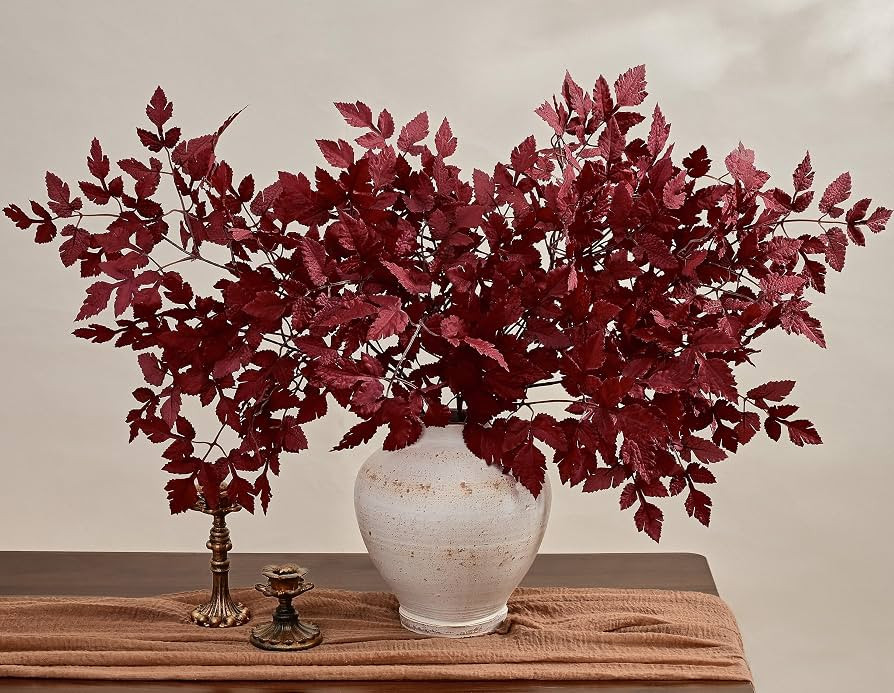 Waipfaru 6 Pack 36" Artificial Cimicifuga Stems, Fall Stems for Vases - Burgundy Faux Fall Floral... | Amazon (US)