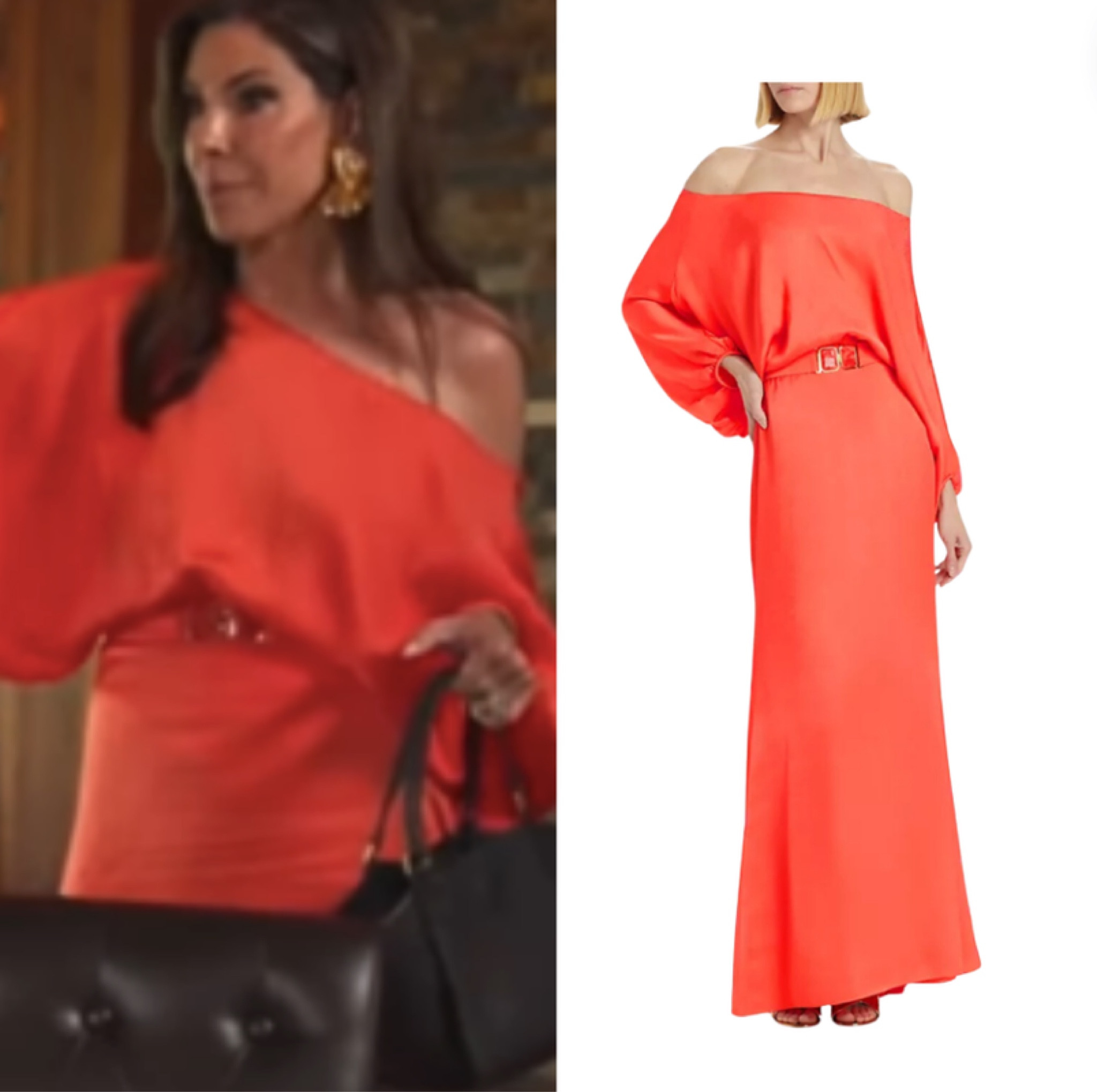 Jenn Fessler’s Orange Asymmetric Dress at the Real Housewives of New Jersey Season 14 Sit Down 