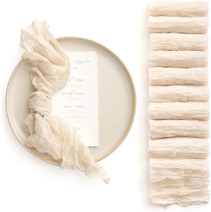 Ling's Moment Luxury Cloth Wedding Napkins - 19x19 Inch Reusable Cheesecloth Linen Napkins for We... | Amazon (US)