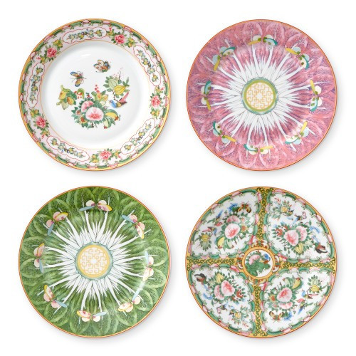 Famille Rose Salad Plates, Set of 4 Mixed Pink & Green | Williams-Sonoma