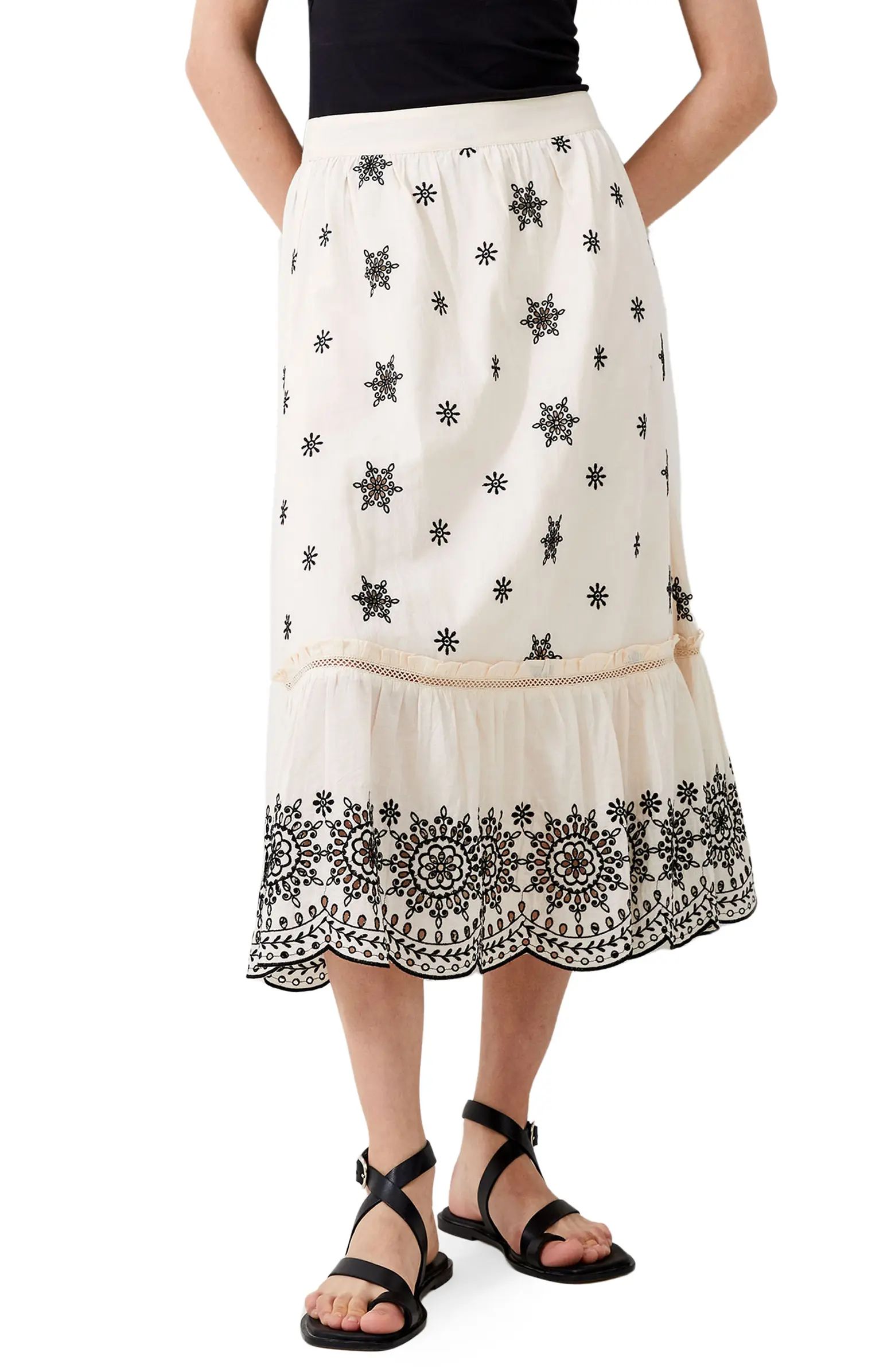 French Connection Felicity Eyelet Embroidered Cotton Skirt | Nordstrom | Nordstrom