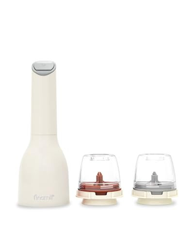 FinaMill Classic Battery Spice Mill – Battery Operated Salt and Pepper Grinder Set, Includes 2 Interchangeable Spice Pods, Adjustable Coarseness, Ceramic Grinder, LED Light, Kitchen Gifts for Women | Amazon (US)