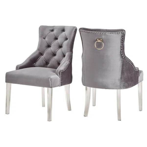 Weissinger Tufted Velvet Upholstered Arm Chair (Set of 2) | Wayfair Professional