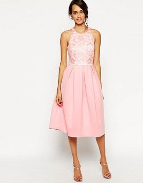 ASOS Lace Top Scuba Debutante Midi Dress | ASOS US