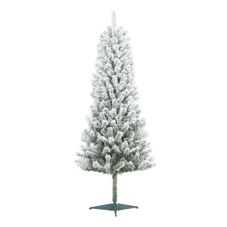Holiday Time 6ft Un-Lit Snow-Flocked Pine Artificial Christmas Tree - Walmart.com | Walmart (US)