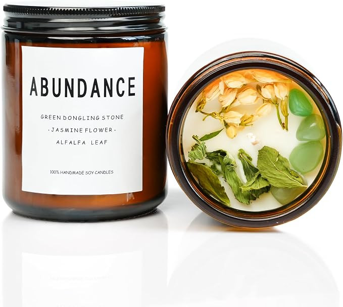 Natural Crystal Candle,Abundance, Crystal Ritual, Spiritual, Money Prosperity, Candle Spell.(Abun... | Amazon (US)