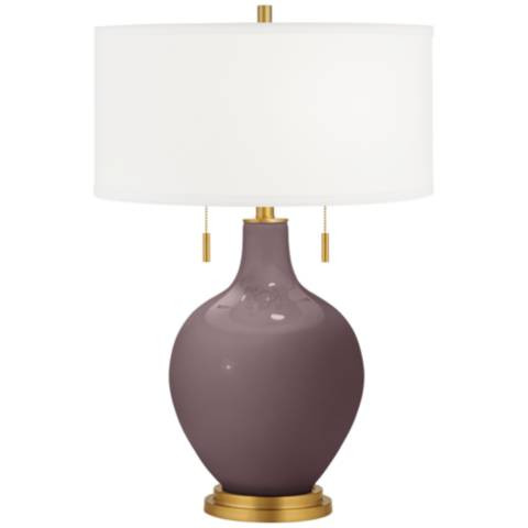 Color Plus Toby Brass 28" High Poetry Plum Purple Table Lamp | Lamps Plus