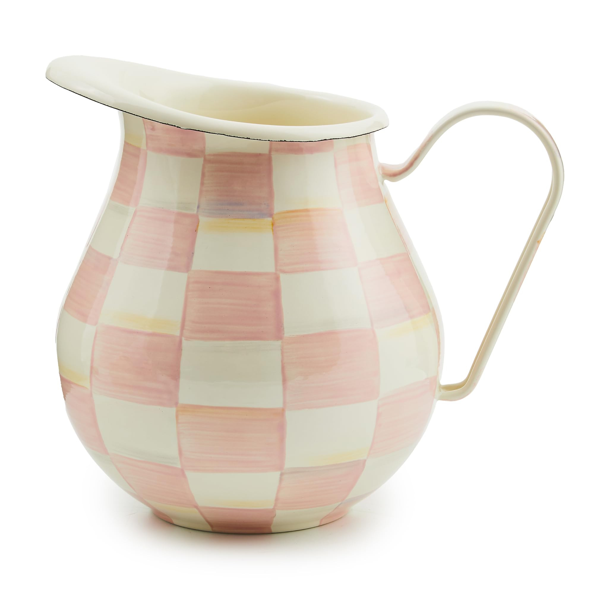 MACKENZIE-CHILDS Enamel Pitcher with Spout for Water, Cut Flowers, and Home Decor, 3 Quarts, Pink... | Amazon (US)