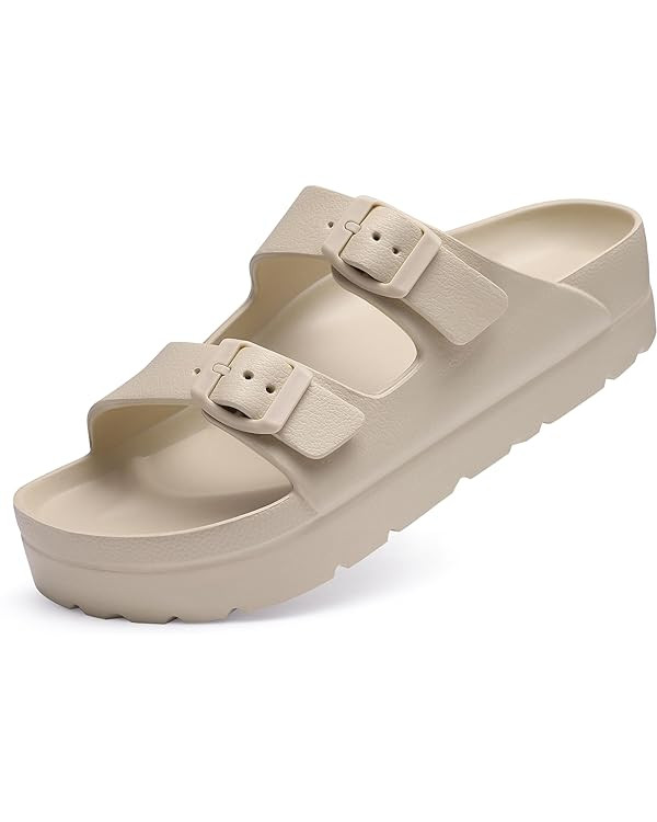 Goosecret Women's Platform Sandals with Arch Support, Chunky Lightweight Foam Slip on Slides, Com... | Amazon (US)