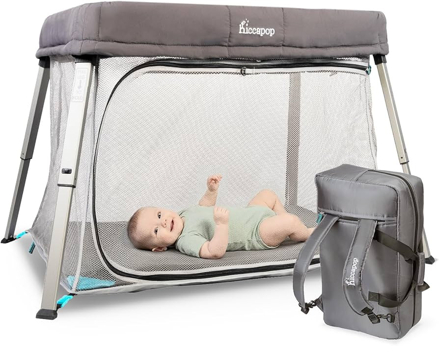 Hiccapop TravelPod Portable Crib for Baby, Lightweight, Foldable Travel Crib for Baby and Toddler... | Amazon (US)