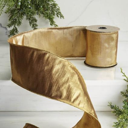 Antique Gilded Dupioni Ribbon | Frontgate