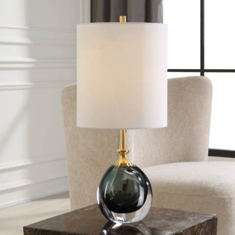 Uttermost Enigma 20" High Modern Teal Blue Art Glass Table Lamp | Lamps Plus