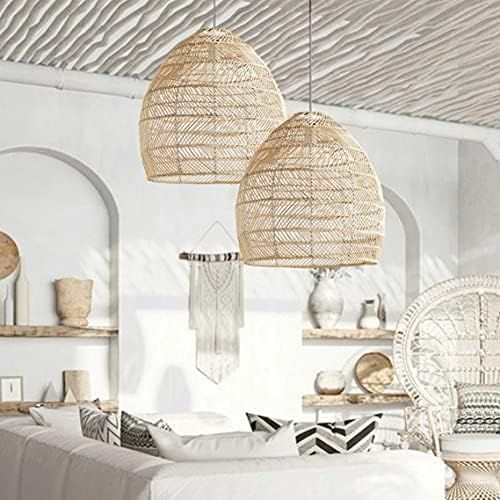 AoAobs Rattan Woven Pendant Light, Handmade Hanging Light, Basket Design Ceiling Light Creative C... | Amazon (US)