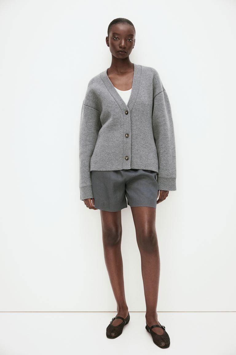 Wool cardigan - Grey marl - Ladies | H&M GB | H&M (UK, MY, IN, SG, PH, TW, HK)