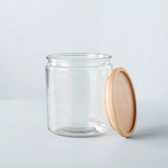 Glass & Wood Storage Canister - Hearth & Hand™ with Magnolia | Target