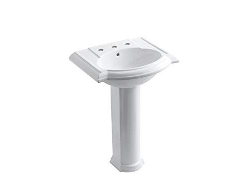 KOHLER K-2286-8-0 Devonshire Pedestal Bathroom Sink with 8" Centers, White | Amazon (US)