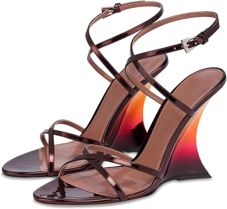 Women Dressy Wedge Sandals Comfortable Summer Open Toe Fashion Shoes for Date Night & Party | Amazon (US)