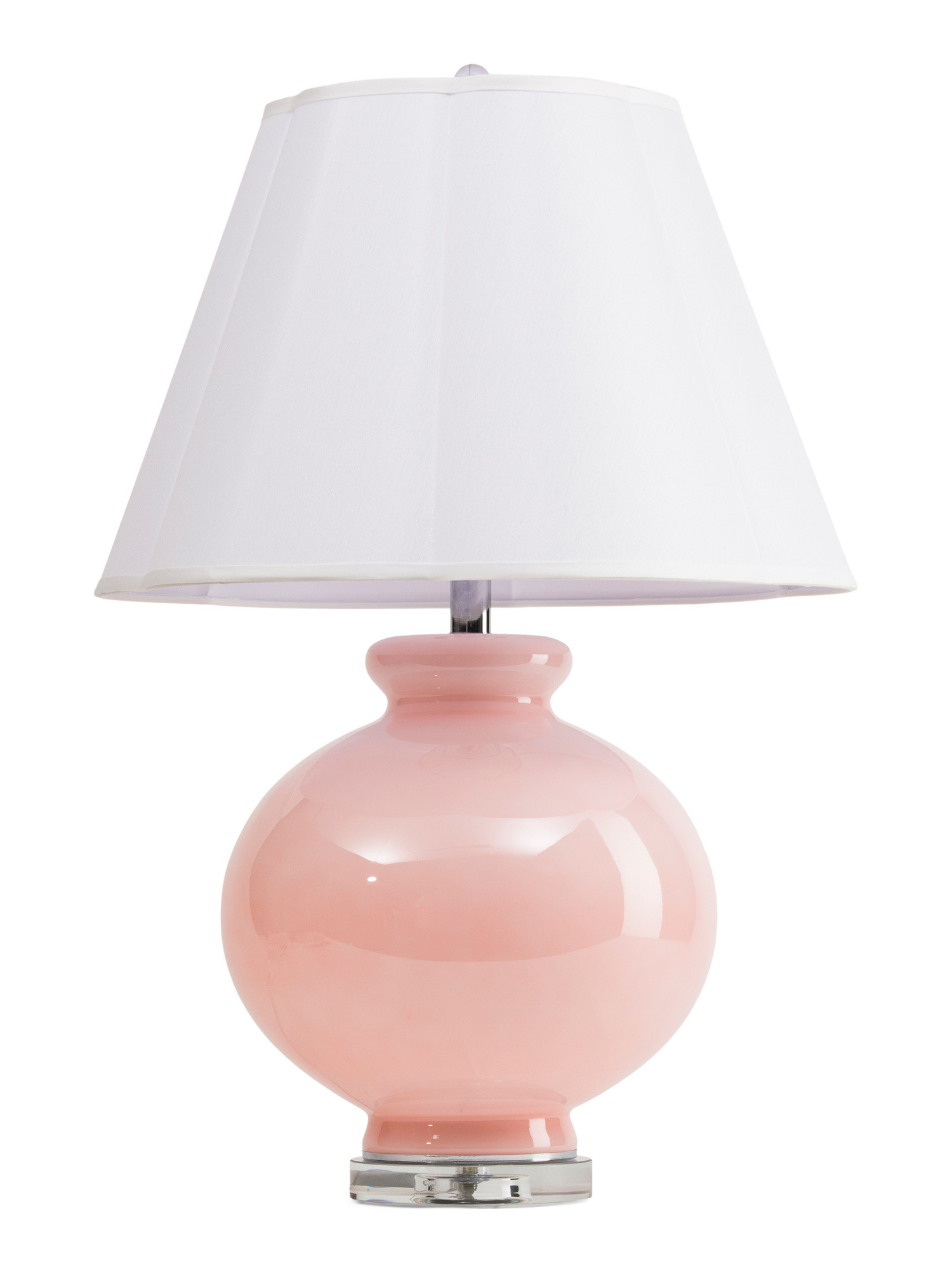 28in Glass Table Lamp With Shaped Shade | TJ Maxx