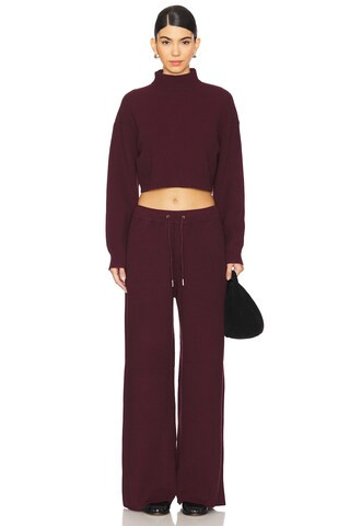 Carmen Mid Cropped Sweater in Merlot | Revolve Clothing (Global)