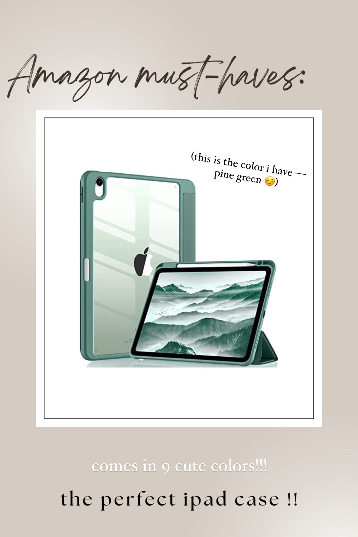 as requested, my iPad case. not only protective, but cute too! comes in 9 colors — i had a hard time choosing but picked pine green ☺️ on sale!!! usually $21.99, now $16.99 on Amazon!

#LTKunder50 #LTKCyberweek #LTKGiftGuide