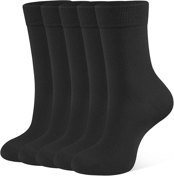 CLOSEMATE Womens Socks 5 Pairs Ladies Girls Crew Socks Thin Comfortable Soft Breathable Cotton an... | Amazon (UK)