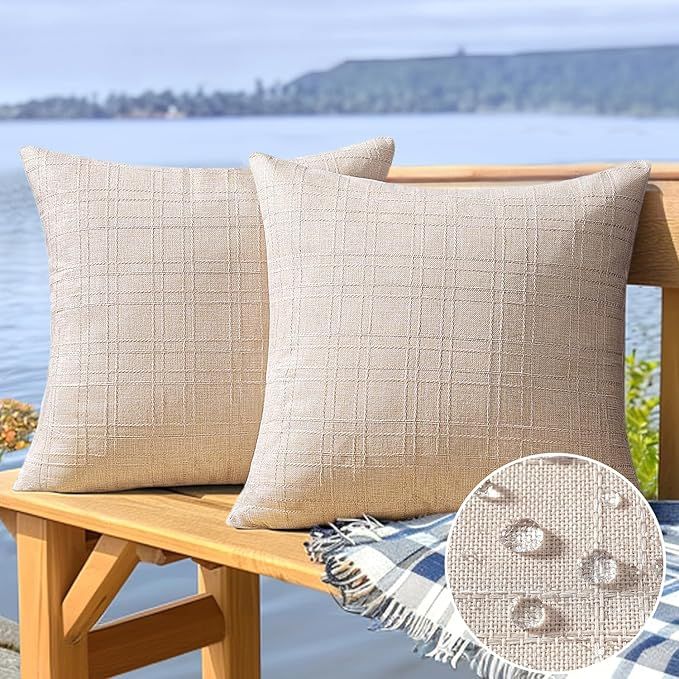 MIULEE Outdoor Waterproof Throw Pillow Covers Decorative Farmhouse Water Resistant Cushion Covers... | Amazon (US)