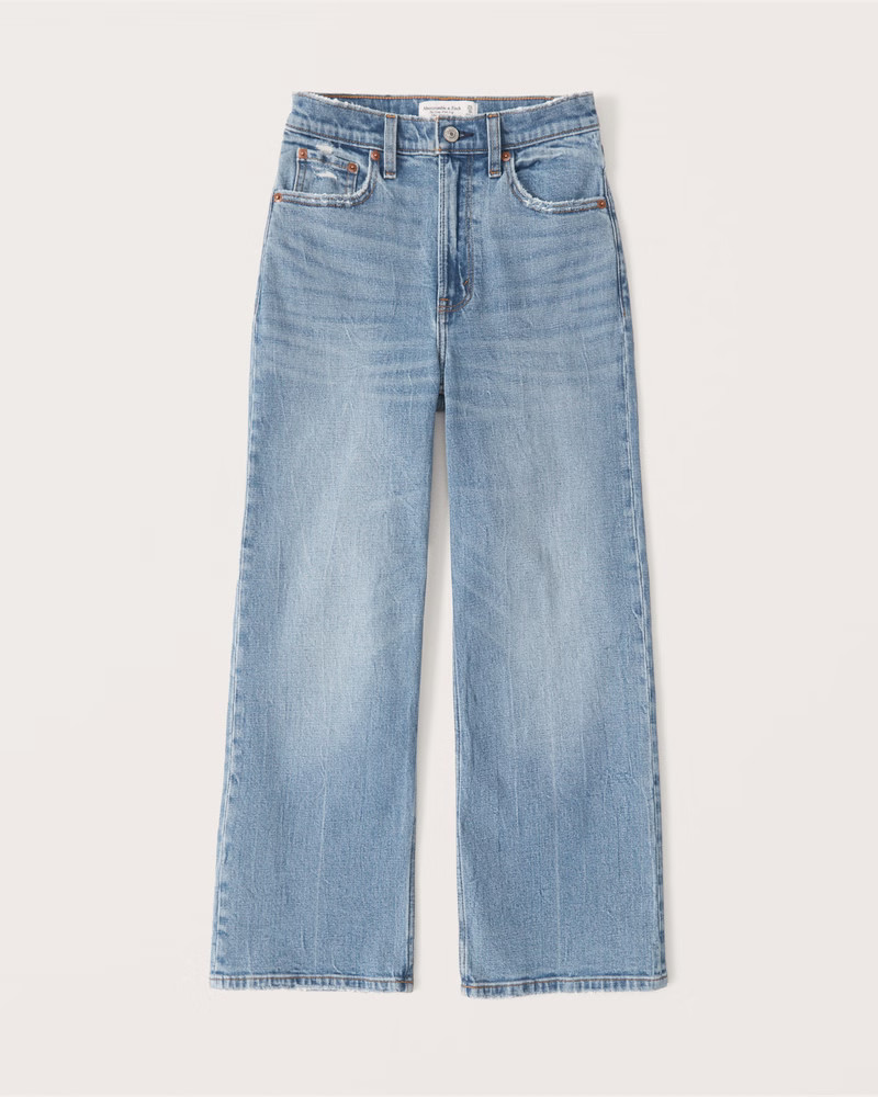 Ultra High Rise Cropped Wide Leg Jeans | Abercrombie & Fitch (US)