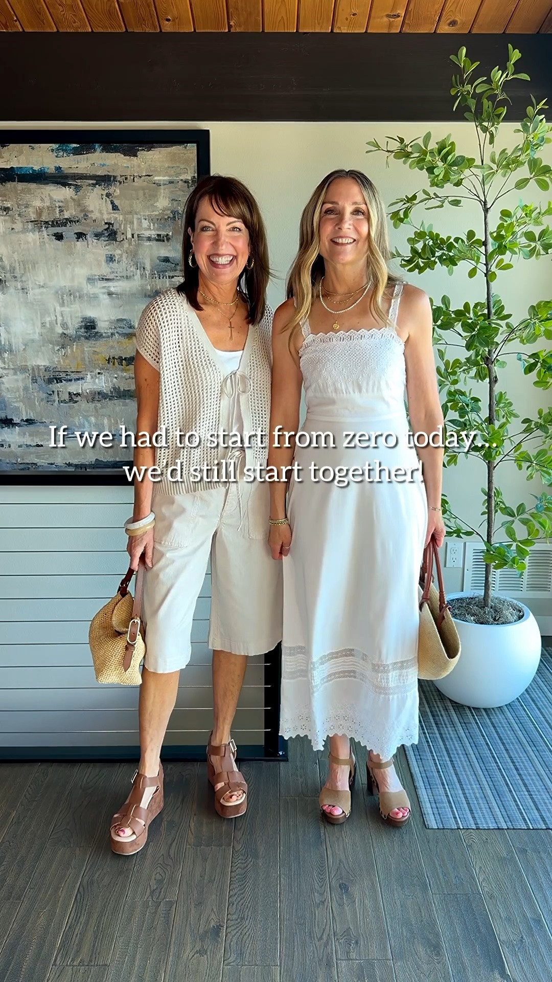 Comment SHOP for links!🔗 
It all started with our friendship and a love of creating cute outfits, and now here we are sharing our passion for fashion with all of you! 
One of our favorite brands that we have worn through the years is @Splendid They have the prettiest, softest elevated casual pieces we reach for time and time again! 
BONUS- Almost everything is 40% off with the code FOURTH! 
Julie’s romantic white dress is beautiful, and I love adding these long shorts to my collection of longer shorts. I’m seriously loving this trend! 
How to Shop:🛍️
-Comment SHOP for outfit links 
-Click the link in our bio to shop
-Watch our stories for links

Bermuda shorts, white sundress, Cordani sandals, JCrew bag, Sezane bag, crochet sweater

#LTKgrwm #LTKootd #LTKOver40