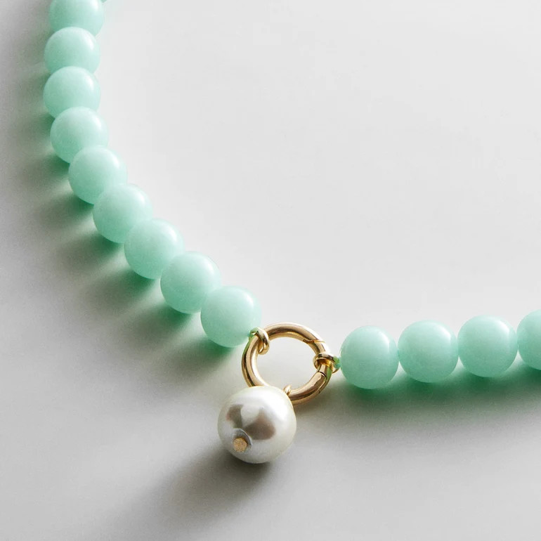 Janette Beaded Ring Necklace - Aqua | BaubleBar