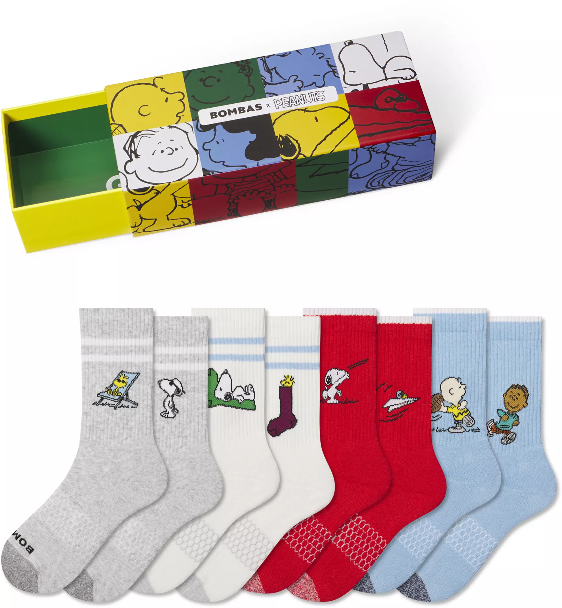 Bombas x Peanuts Youth Calf Socks - 4 Pack, Peanuts Mix | DICK'S Sporting Goods