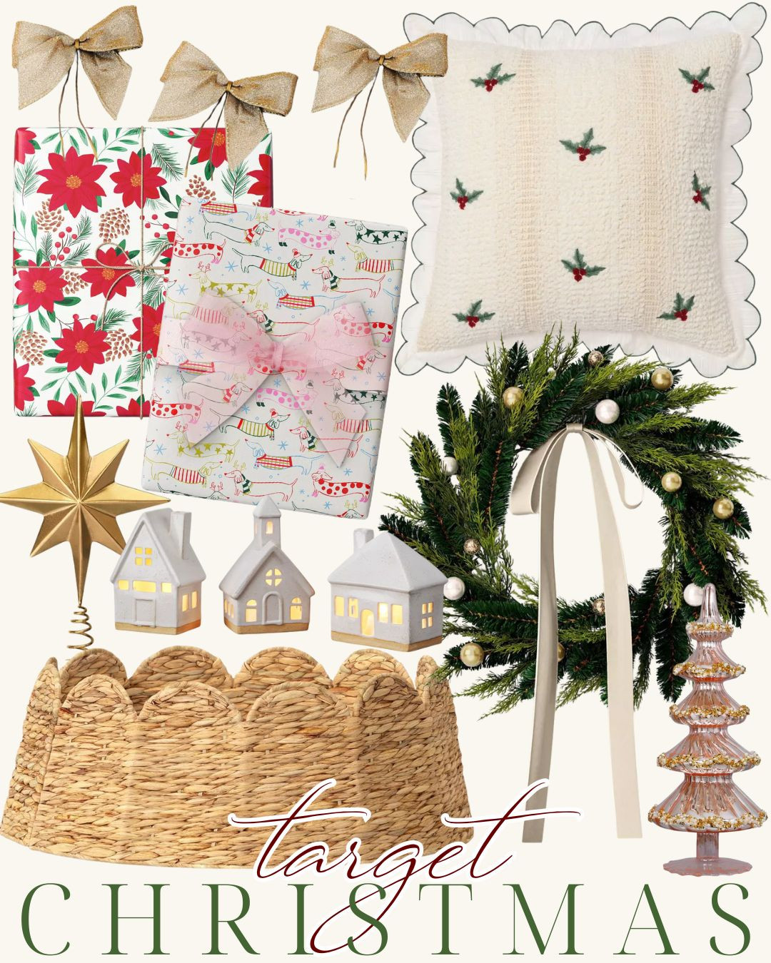 Target is starting to roll out the cutest Christmas decor for this upcoming season! From holiday wreaths and tree skirts to dog & poinsettia wrapping papers, bows, and Christmas pillows, you can find everything to make your home merry and bright!

Christmas home decor, Target Christmas finds, holiday wreath, Christmas tree skirt, Christmas pillow, holiday wrapping paper, Christmas bows, holiday decor ideas 

 #LTKSeasonal #LTKHome #LTKFamily