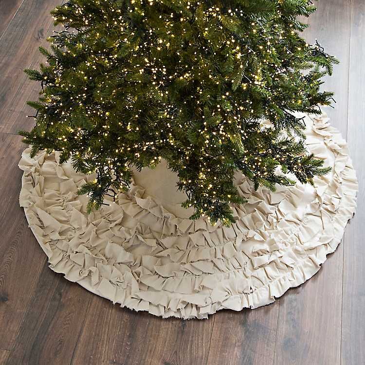 Cream Ruffle Christmas Tree Skirt | Kirkland's Home