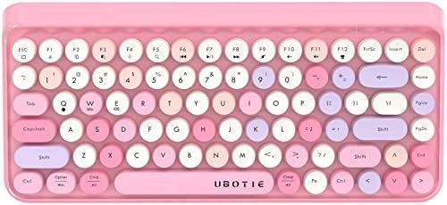 UBOTIE Portable Bluetooth Colorful Computer Keyboards, Wireless Mini Compact Retro Typewriter Fle... | Amazon (US)