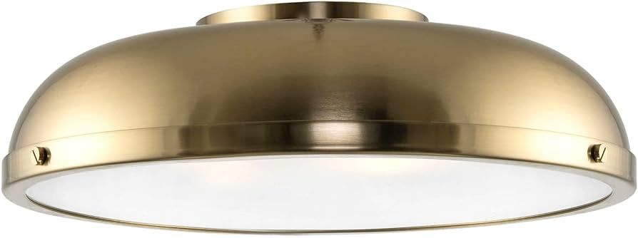 Kira Home Alston 14" 3-Light Modern Semi Flush Mount Close to Ceiling Light + Dome Shade, Cool Br... | Amazon (US)