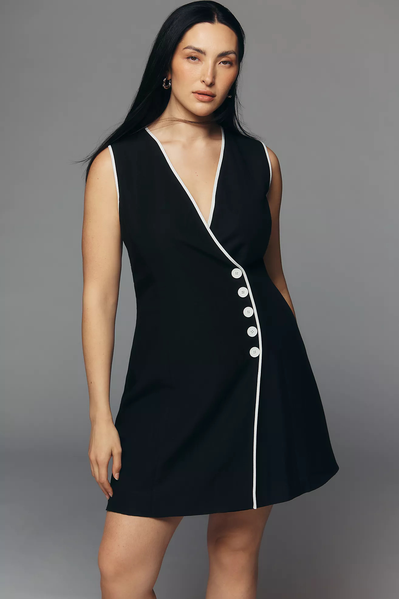 Mare Mare Asymmetric Button Mini Dress | Anthropologie (US)