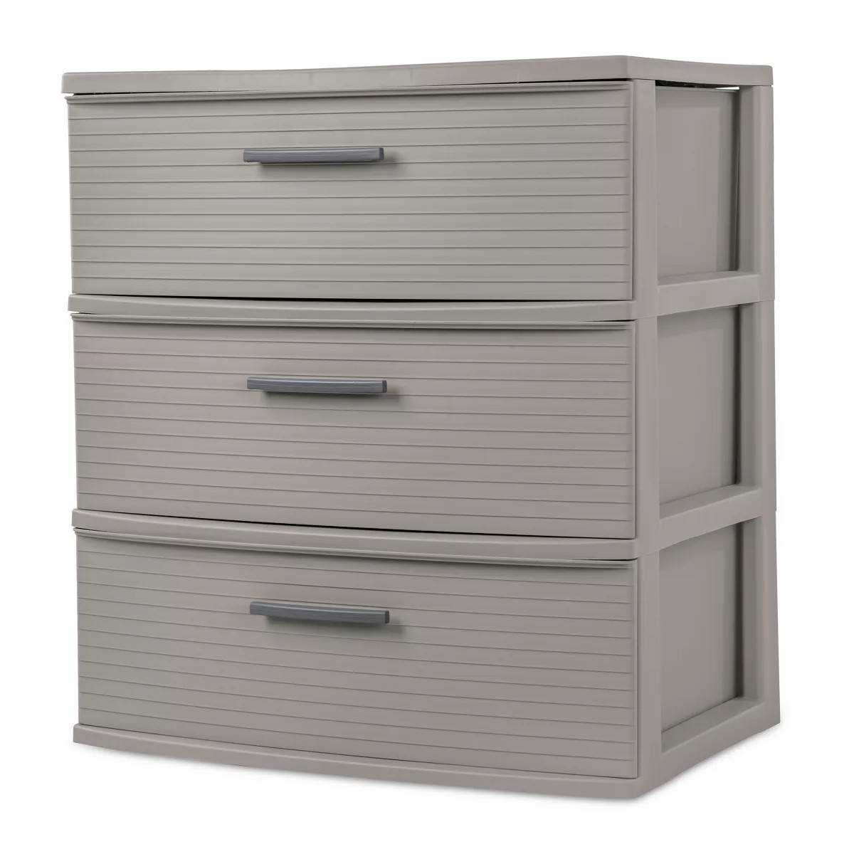 3 Drawer Wide Tower Light Gray - Brightroom™: Plastic Storage Drawers, Portable Universal Stora... | Target
