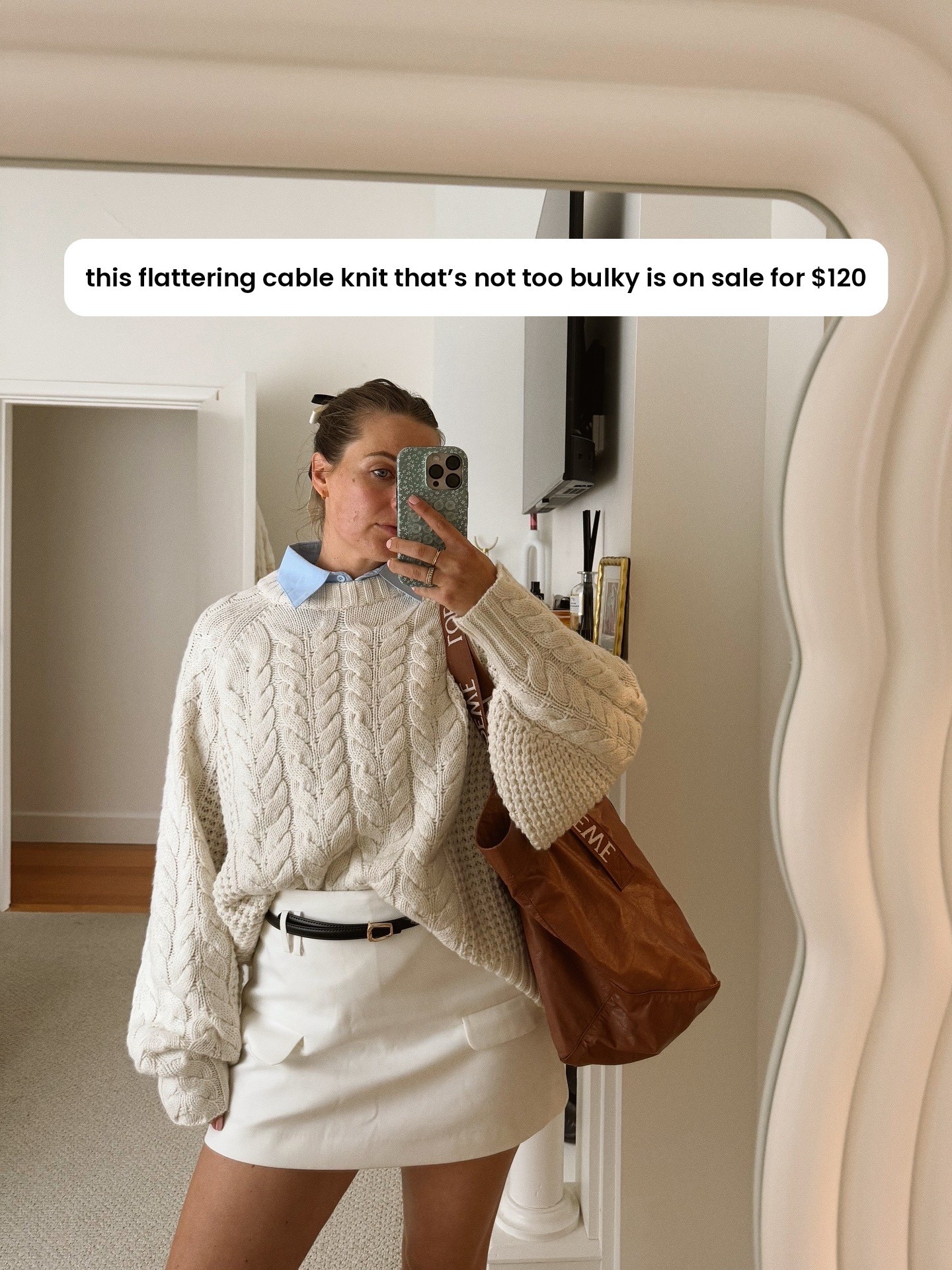 I have worn the cream cable knit jumper all winter and love the fit, it’s super oversized so I am in a small. It’s on sale now! Exact one linked below for you. 

#LTKwinter #LTKaustralia #LTKspring
