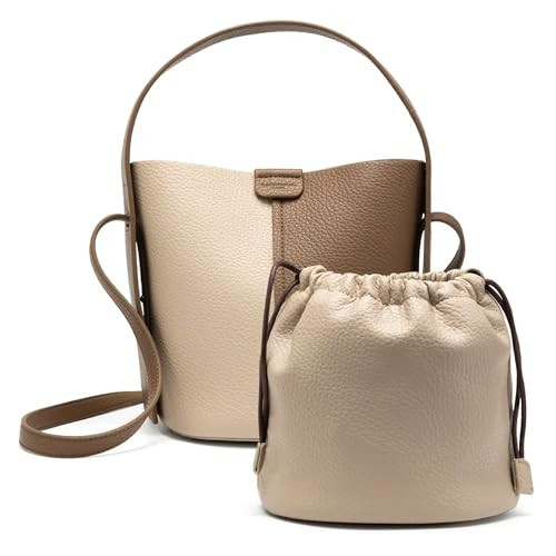 NEWBELLA Women's Hobo Purse - Faux Leather Shoulder Bag & Tote Handbag, Spacious Work Bag for Commute & Daily Use (Camel Bucket) | Amazon (US)