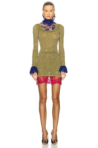 High Neck Mini Dress | FWRD 