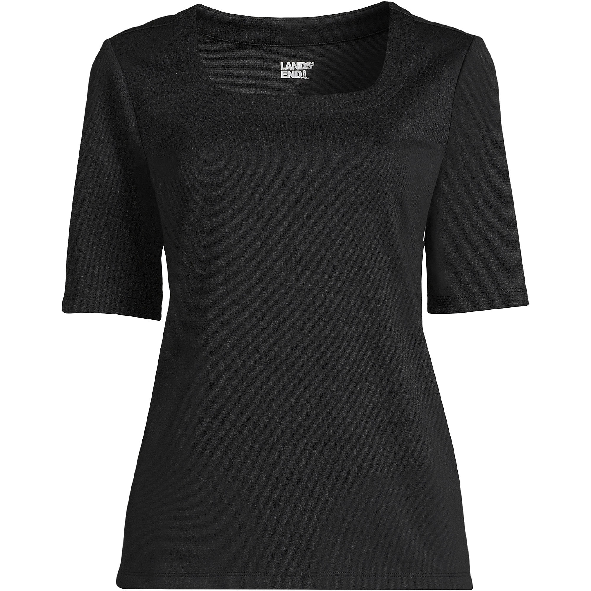 Women's Elbow Sleeve Ponte Square Neck Top | Lands' End (US)