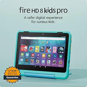 Amazon Fire HD 8 Kids Pro tablet, ages 6-12. Bright 8" HD screen, includes ad-free content, paren... | Amazon (US)
