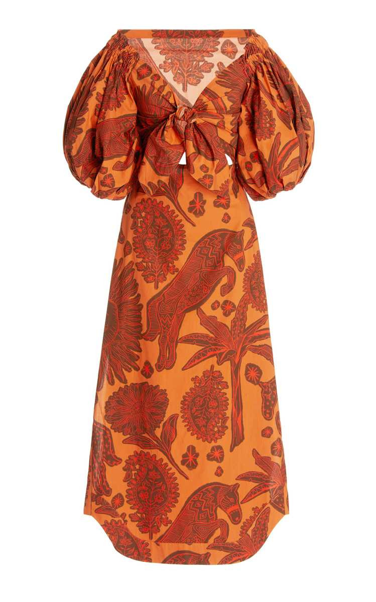 Dramatic Sunset Printed Cotton Midi Dress | Moda Operandi (Global)