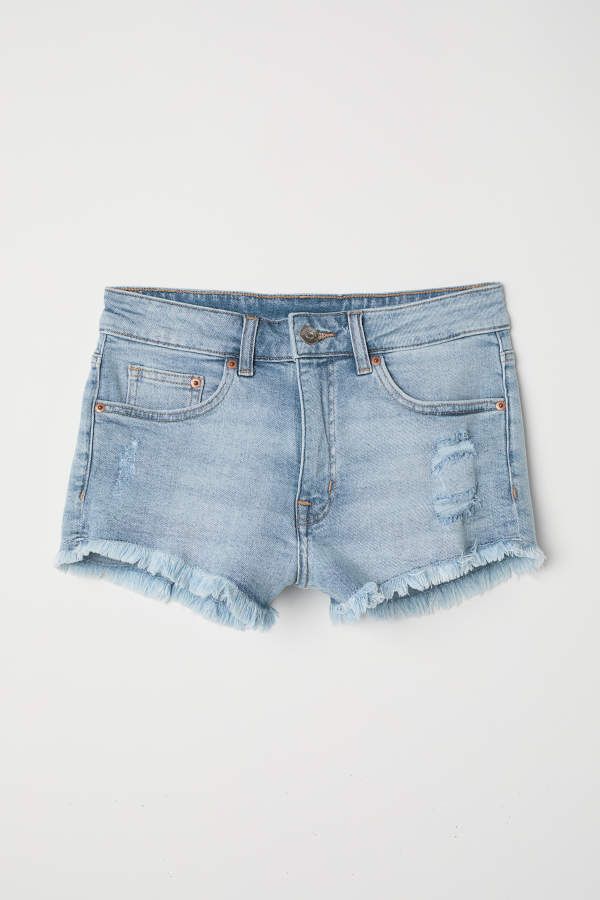 H & M - Short Denim Shorts - Light denim blue - Women | H&M (US)