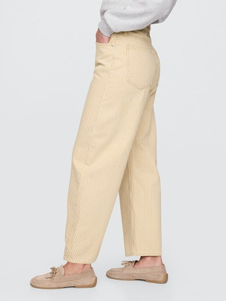 High Rise Khaki Stripe Barrel Jeans | Gap (US)