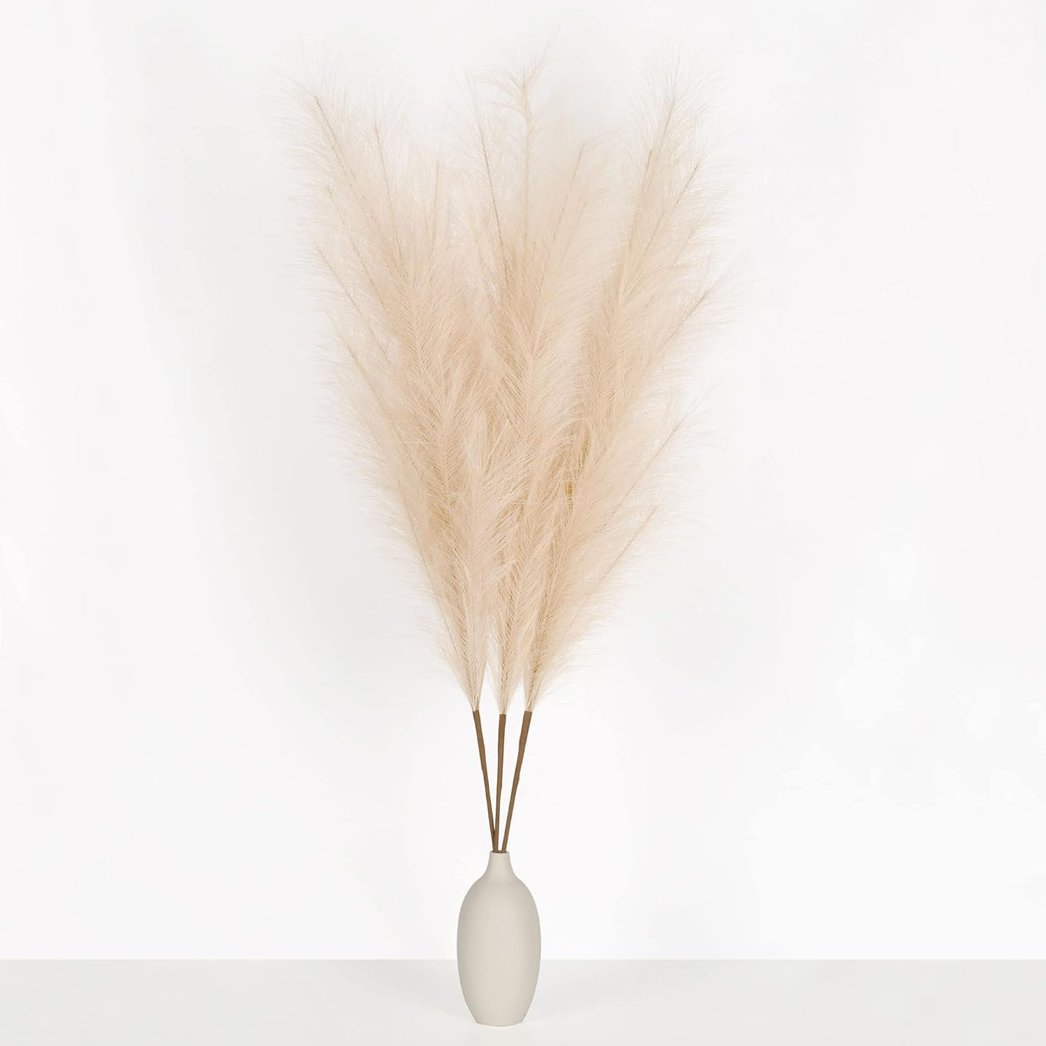 Pampas Grass Decor Tall, 3 Stems (43 in) Large Fluffy Long Faux Pompas, Boho Luxury Artificial Po... | Amazon (US)